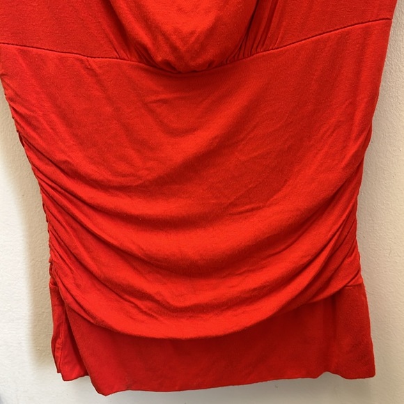Ing Red Draped Short Sleeve Blouse - Picture 3 of 13